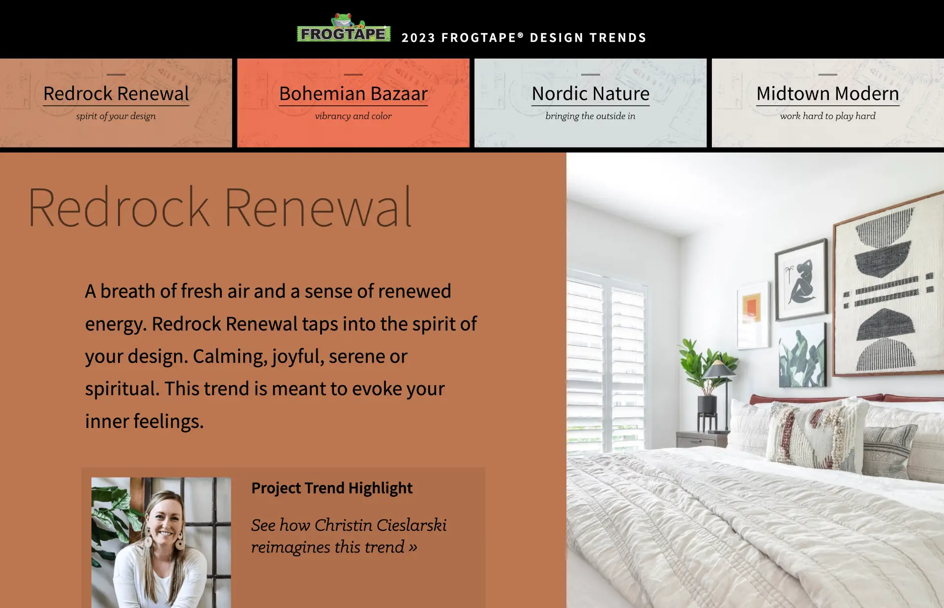 FrogTape Design Trends detail page screenshot