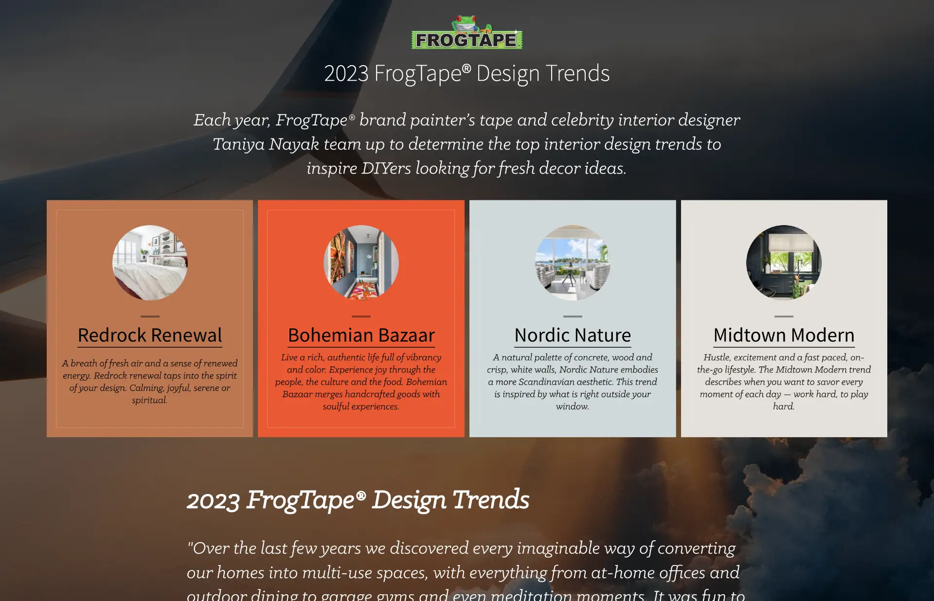 FrogTape Design Trends landing page screenshot