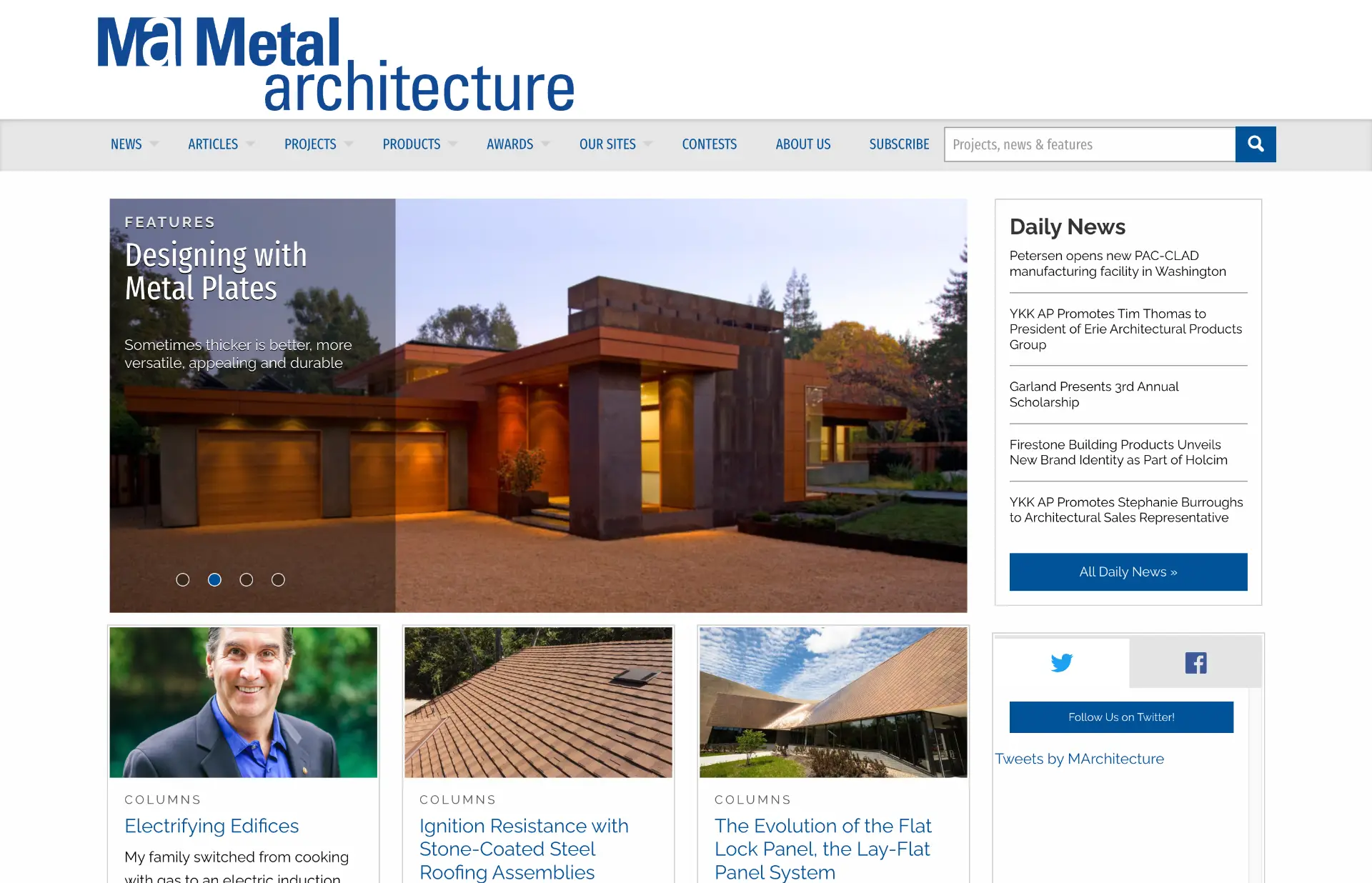 Metal Architecture homepage screenshot